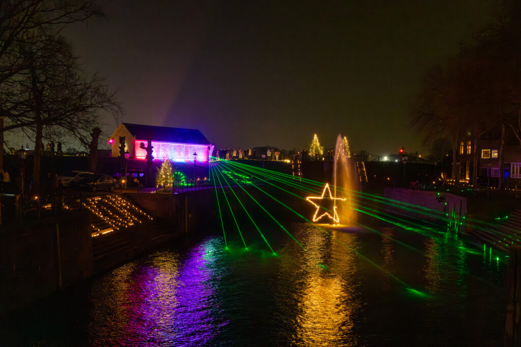 Lasershow in de Oude Sluis
